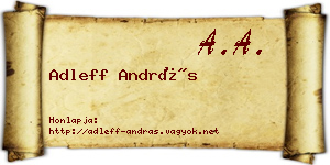 Adleff András névjegykártya